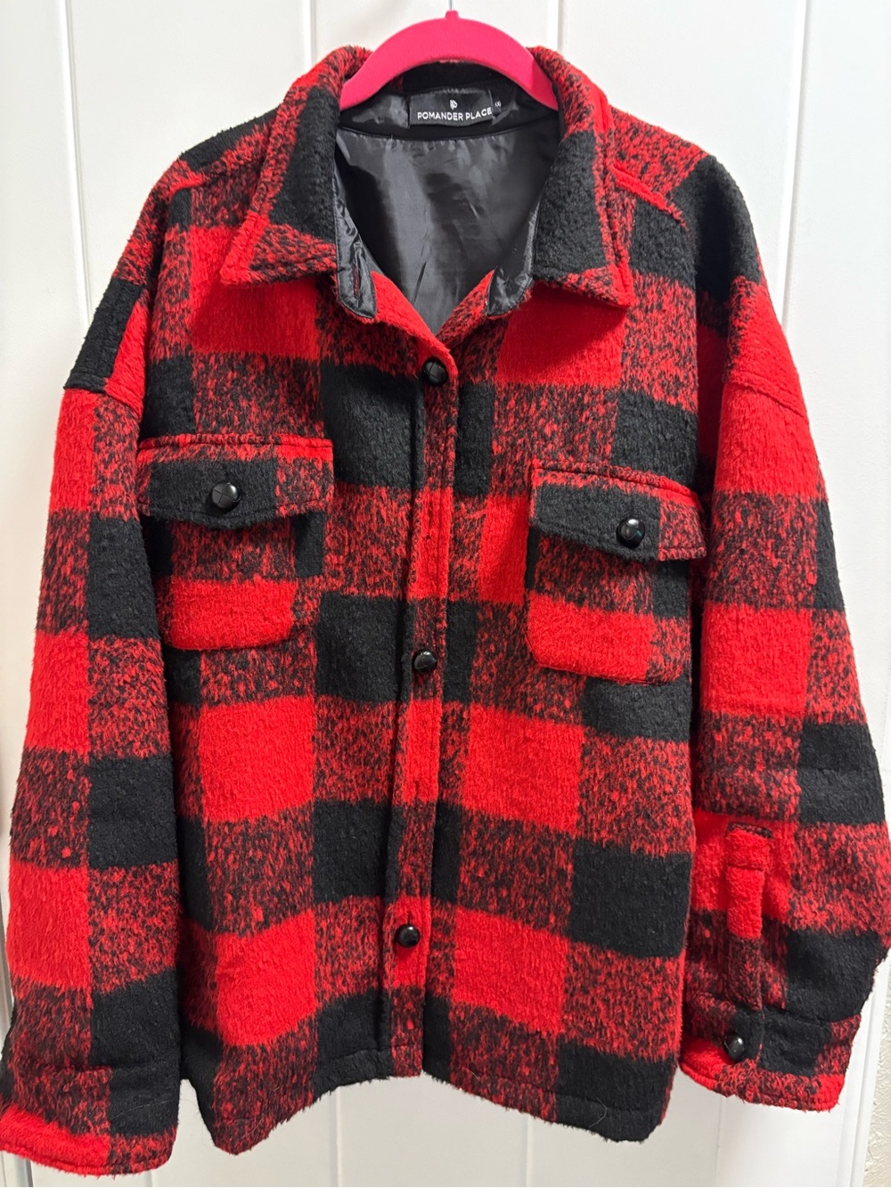 Pomander Place Red & Black Plaid Shacket